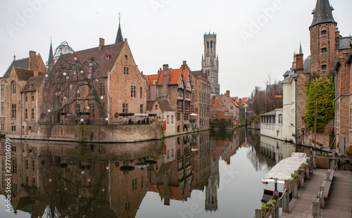 Historic city of Brugge Belgium, Canals and belfort