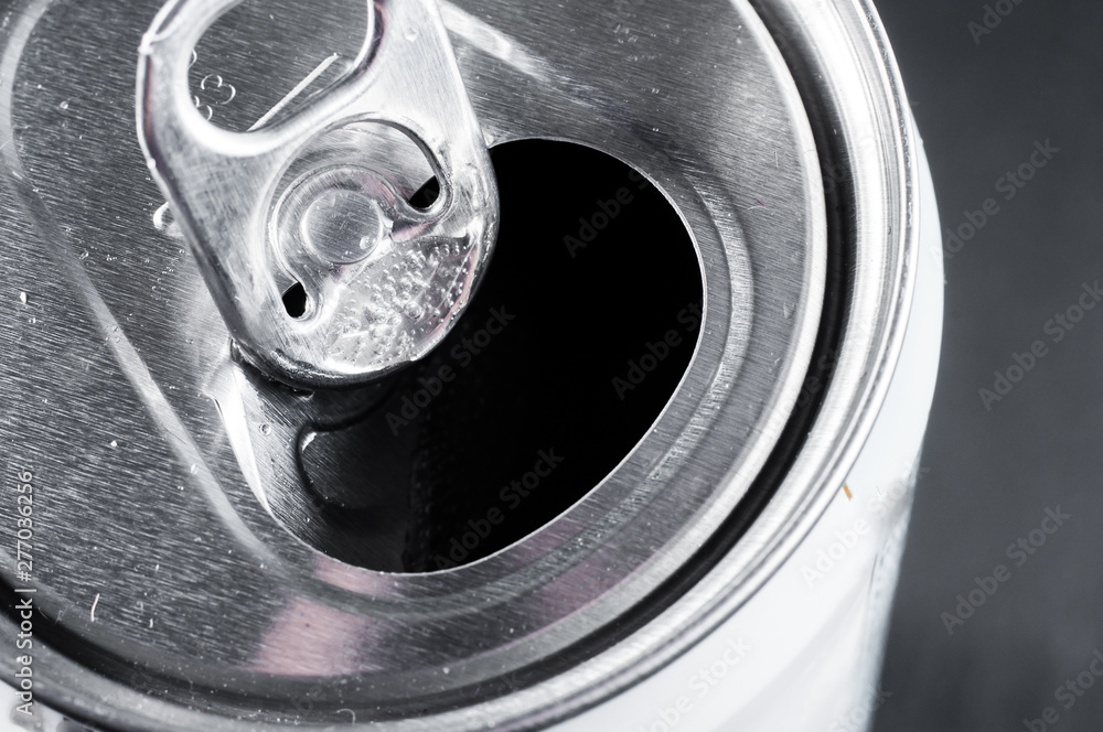 opening of an aluminum beer can close up hissing opening of an aluminum beer can close up hissing