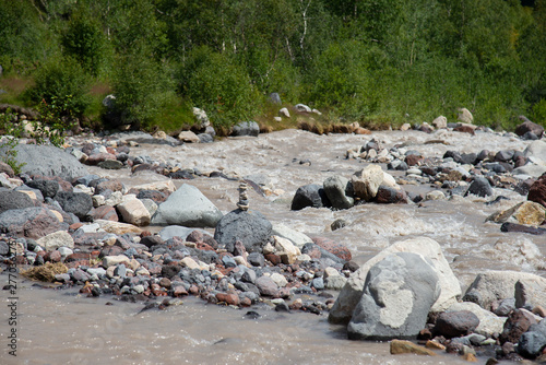 Mountain river Baksan in Kabardino-Balkaria, Russia photo