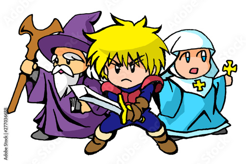 ファンタジーアニメの主人公チーム Stock イラスト Adobe Stock