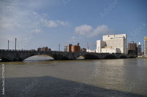 The view of downtown in Niigata City, Japan