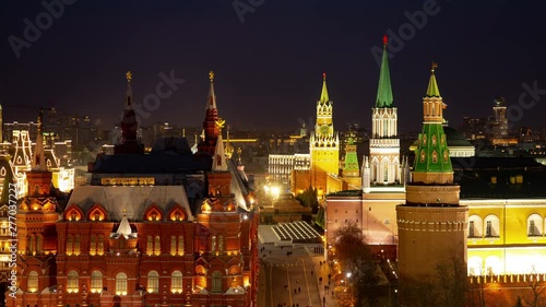  Moscow Kremlin, Red Square and State Historical Museum. Timelapse 4K.