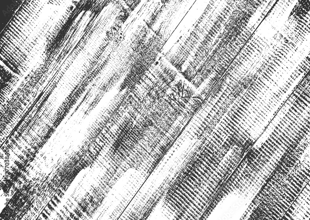 Obraz premium Distress old dry wooden texture. Black and white grunge background. Vector illustration
