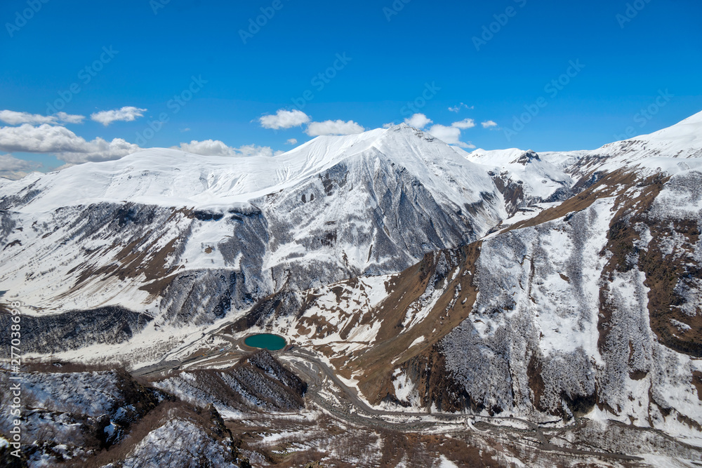 Fototapeta premium Russian - Georgian Friendship Monument, Georgia, taken in April 2019\r\n' taken in hdr