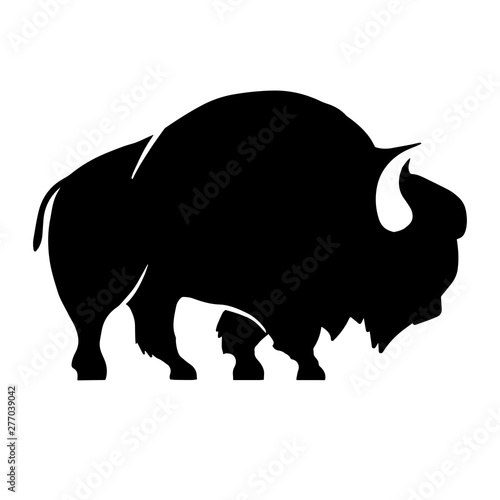 Abstract silhouette of bison .Vector badge