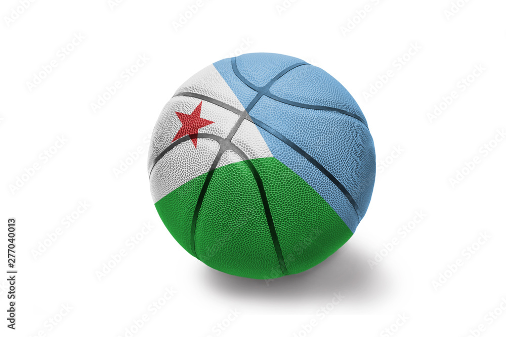 basketball ball with the national flag of djibouti on the white background