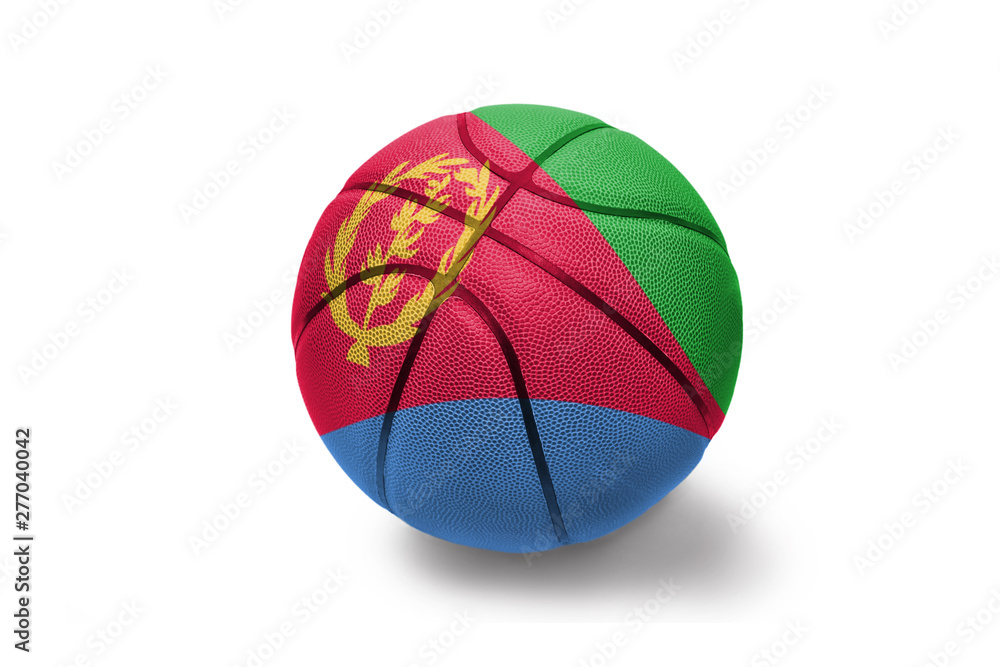 basketball ball with the national flag of eritrea on the white background
