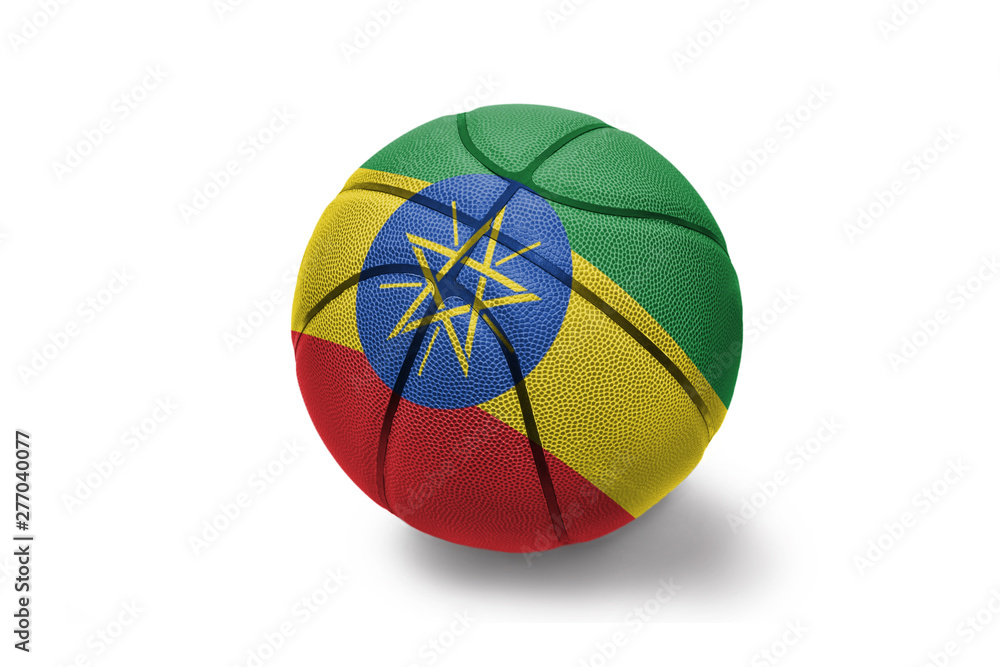 basketball ball with the national flag of ethiopia on the white background basketball ball with the national flag of ethiopia on the white background