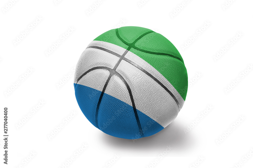 basketball ball with the national flag of sierra leone on the white background