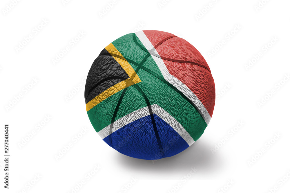 basketball ball with the national flag of south africa on the white background basketball ball with the national flag of south africa on the white background