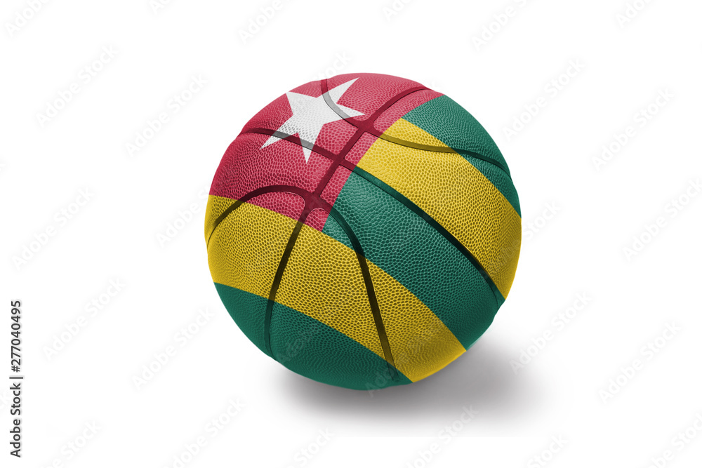basketball ball with the national flag of togo on the white background basketball ball with the national flag of togo on the white background