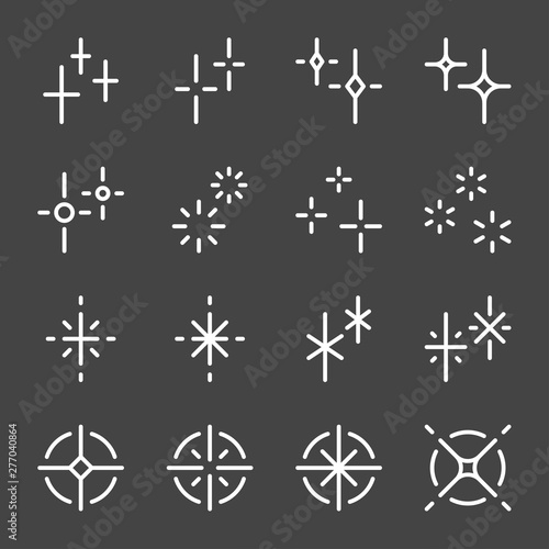 sparkle and shiny flash icon set,vector and illustration