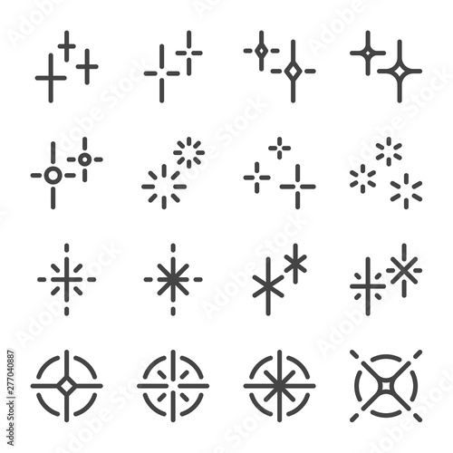sparkle and shiny flash icon set,vector and illustration