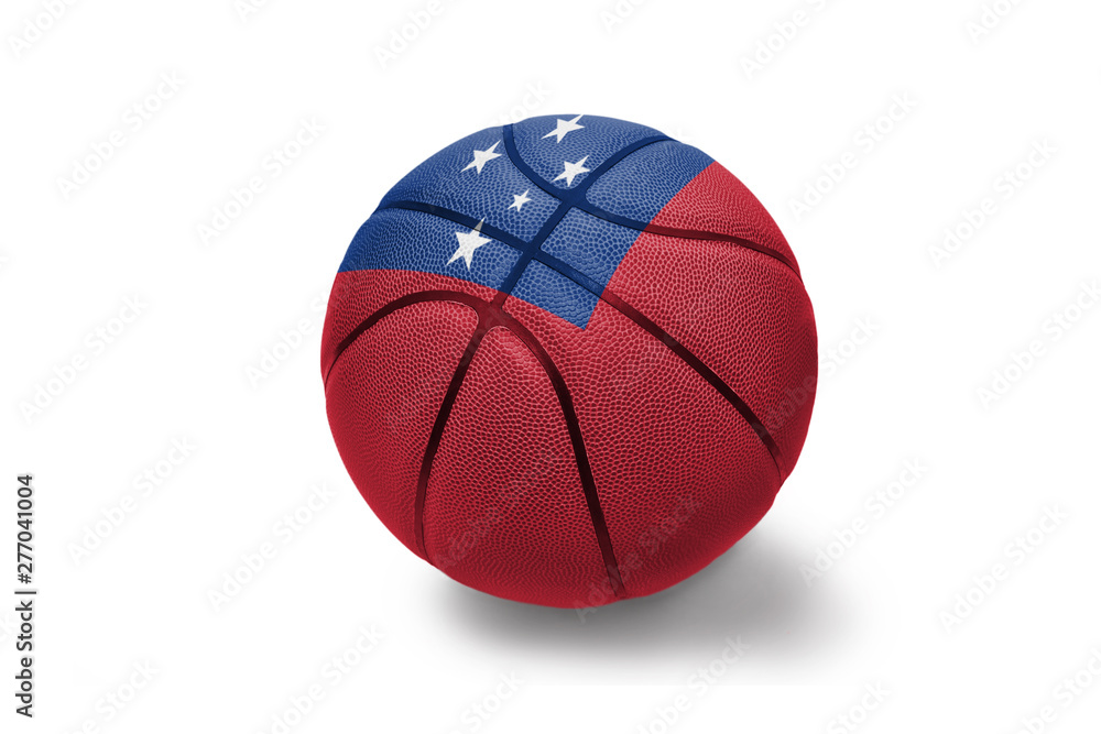 basketball ball with the national flag of Samoa on the white background basketball ball with the national flag of Samoa on the white background