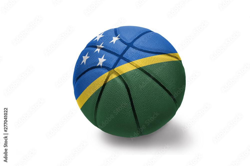 basketball ball with the national flag of Solomon Islands on the white background
