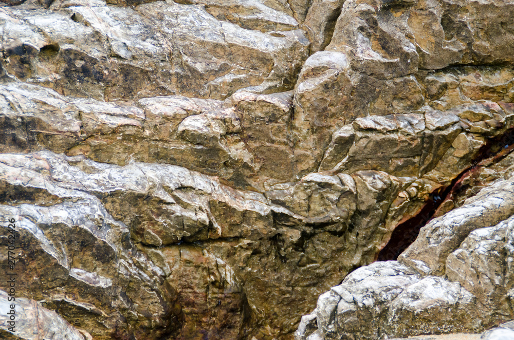 Close-up of a rock. Details of the surface.