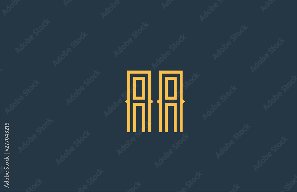 blue yellow AA A A alphabet letter combination logo icon design blue yellow AA A A alphabet letter combination logo icon design