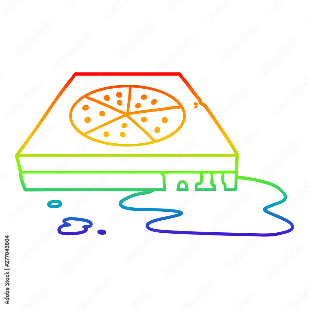 rainbow gradient line drawing cartoon greasy pizza rainbow gradient line drawing cartoon greasy pizza