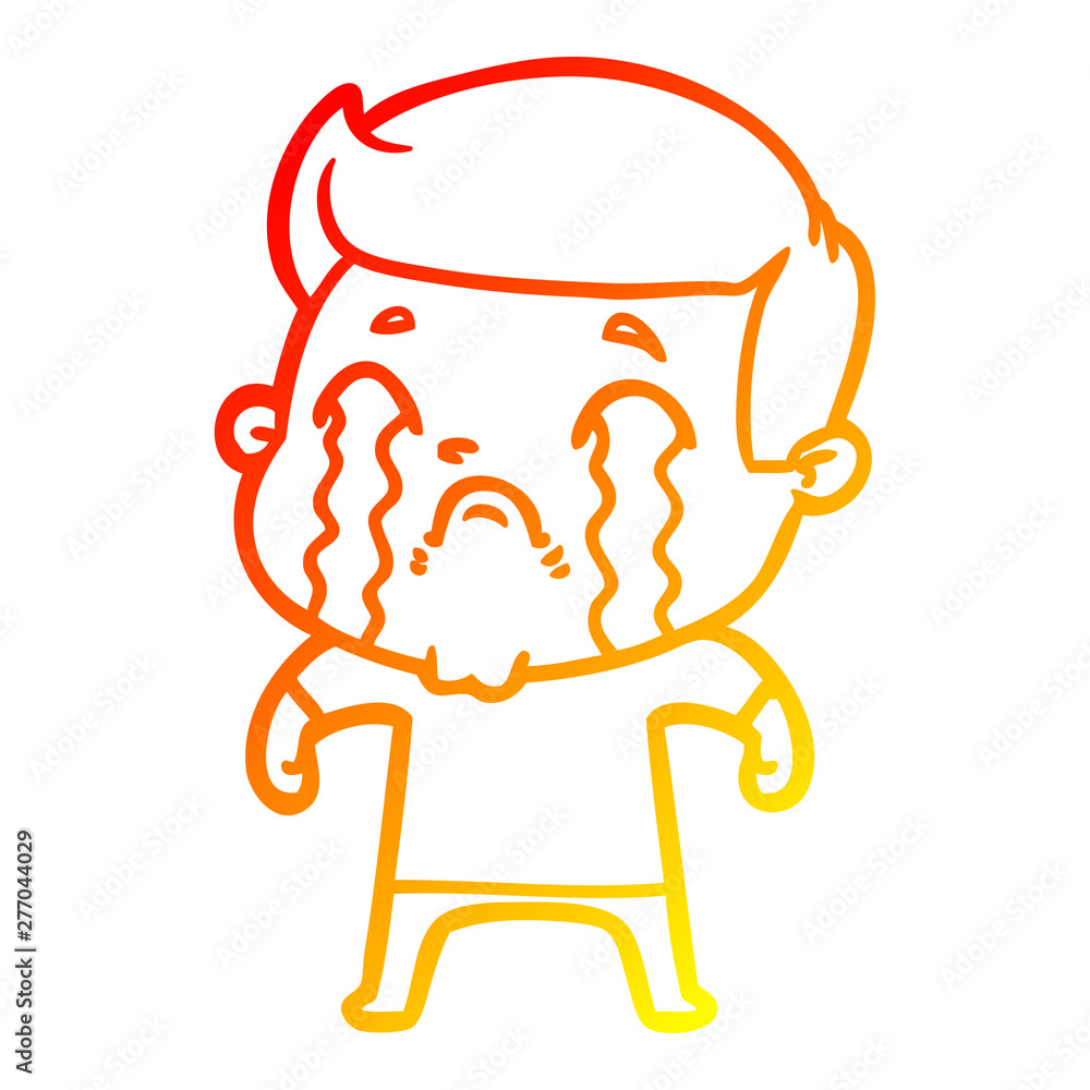 warm gradient line drawing cartoon man crying warm gradient line drawing cartoon man crying