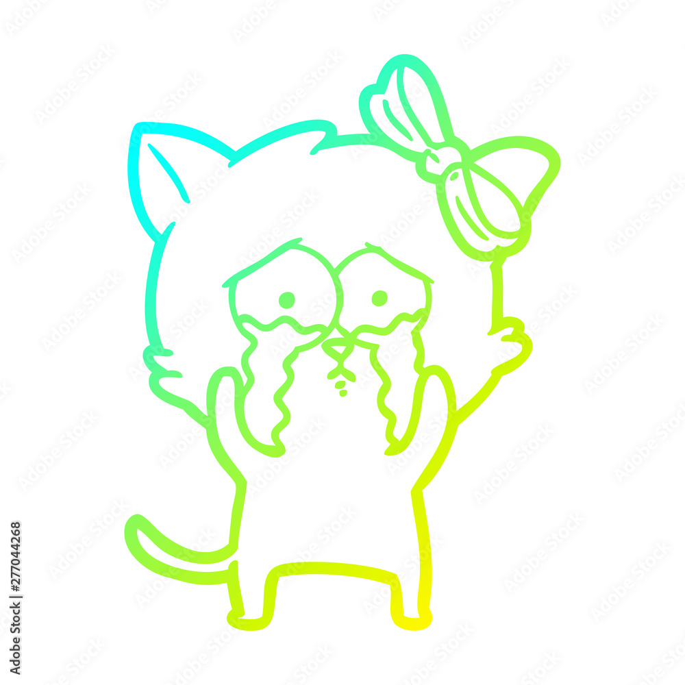 cold gradient line drawing cartoon cat cold gradient line drawing cartoon cat