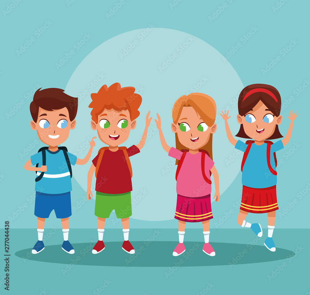 School boys and girls cartoons School boys and girls cartoons
