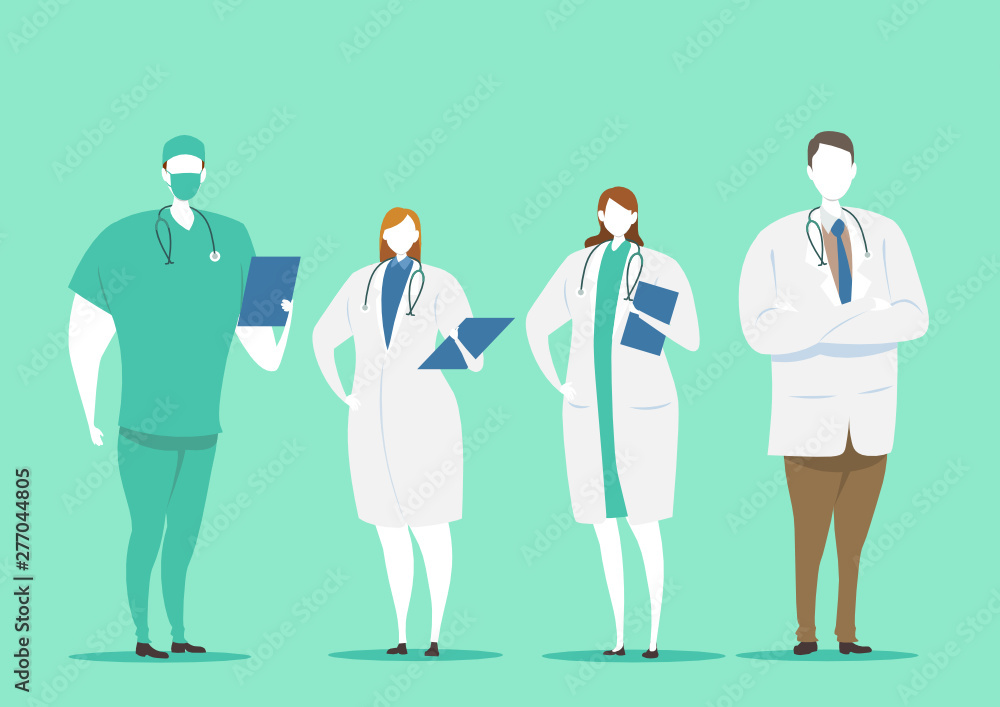 characters Set of doctors. Medical team concept in vector illustration design. characters Set of doctors. Medical team concept in vector illustration design.