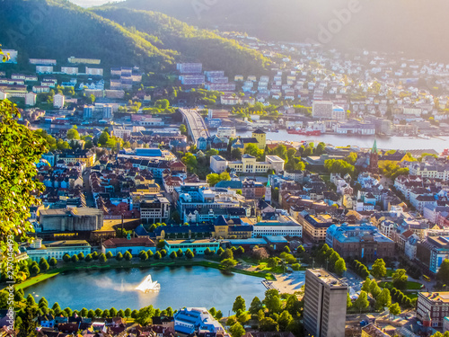Aerial view of Bergen  Norway
