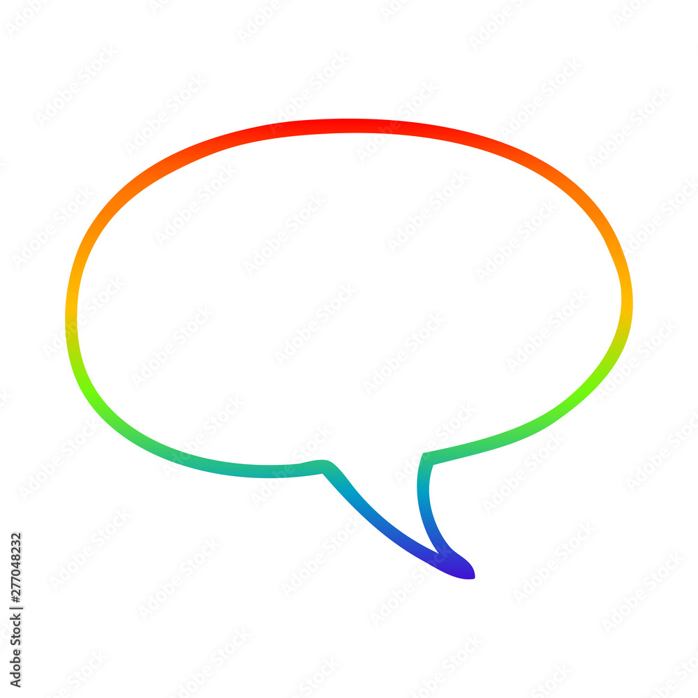 rainbow gradient line drawing cartoon speech bubble rainbow gradient line drawing cartoon speech bubble