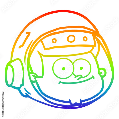 rainbow gradient line drawing cartoon astronaut face
