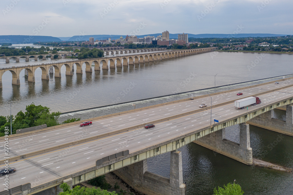 Bridges over the Susquehanna at Harrisburg Pennsylvania