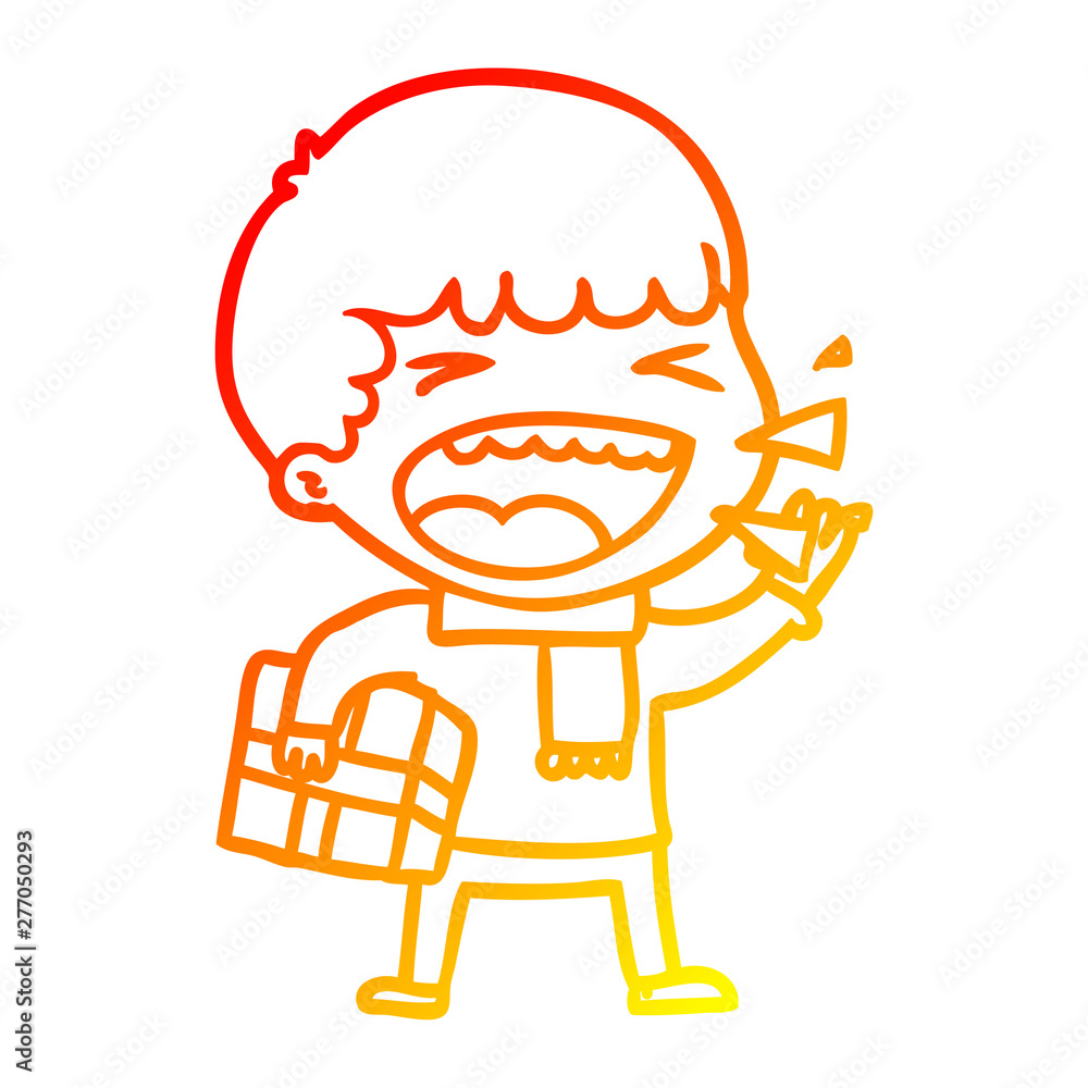 warm gradient line drawing cartoon laughing man warm gradient line drawing cartoon laughing man