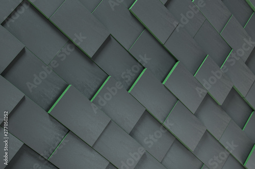 Dark undulating cubes  technological graphic background  3d rendering.