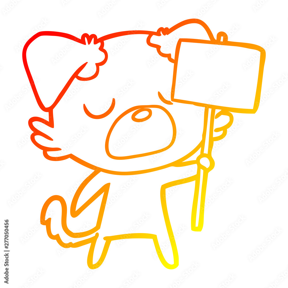 warm gradient line drawing cartoon dog warm gradient line drawing cartoon dog