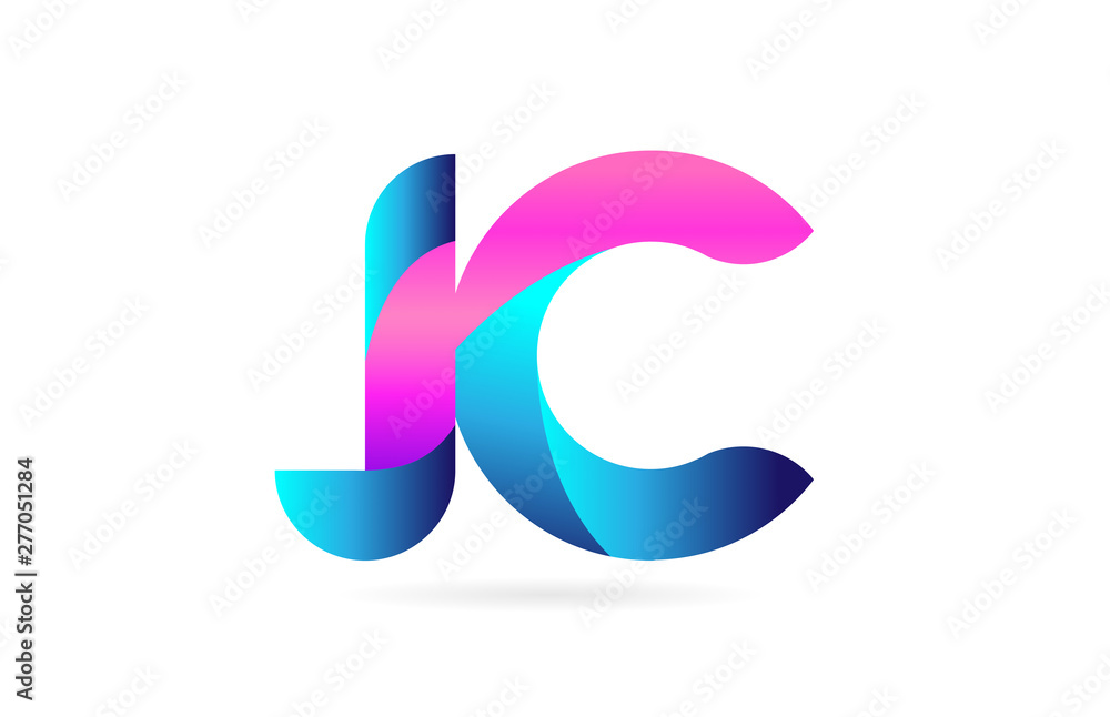 pink blue alphabet letter JC J C combination logo icon design pink blue alphabet letter JC J C combination logo icon design