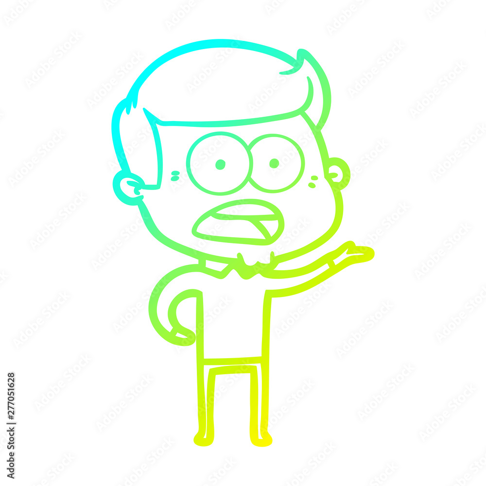 cold gradient line drawing cartoon shocked man cold gradient line drawing cartoon shocked man