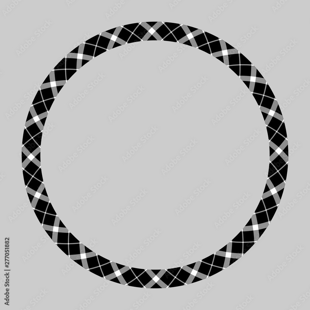 Circle borders and frames vector. Round border pattern geometric vintage frame design. Scottish tartan plaid fabric texture. Template for gift card, collage, scrapbook or photo album and portrait.. Circle borders and frames vector. Round border pattern geometric vintage frame design. Scottish tartan plaid fabric texture. Template for gift card, collage, scrapbook or photo album and portrait..