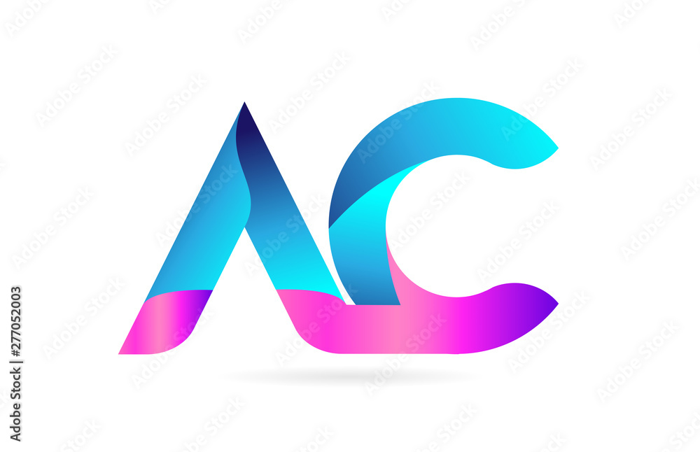 pink blue alphabet letter AC A C combination logo icon design pink blue alphabet letter AC A C combination logo icon design