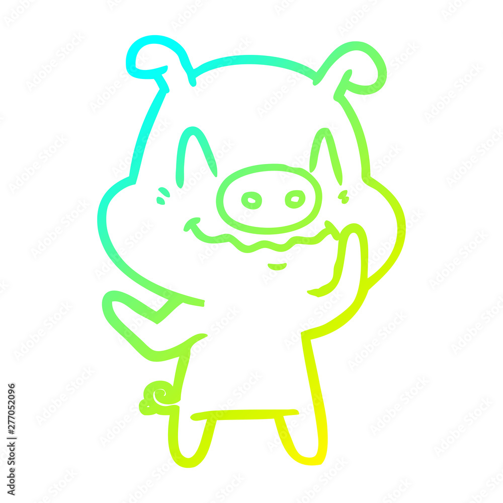 cold gradient line drawing nervous cartoon pig cold gradient line drawing nervous cartoon pig
