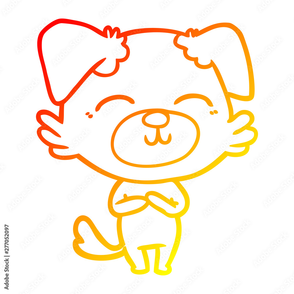 warm gradient line drawing cartoon dog warm gradient line drawing cartoon dog