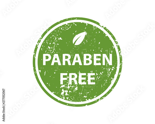 Paraben free stamp vector texture. Rubber cliche imprint. Web or print design element for sign, sticker, label.