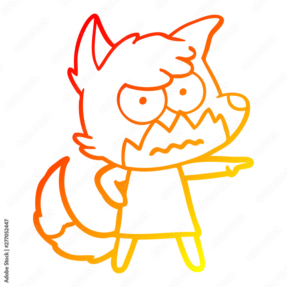 warm gradient line drawing cartoon annoyed fox warm gradient line drawing cartoon annoyed fox