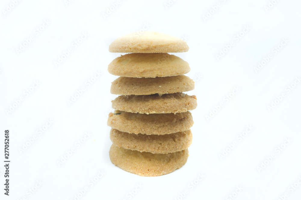 butter cookies isolated on white background