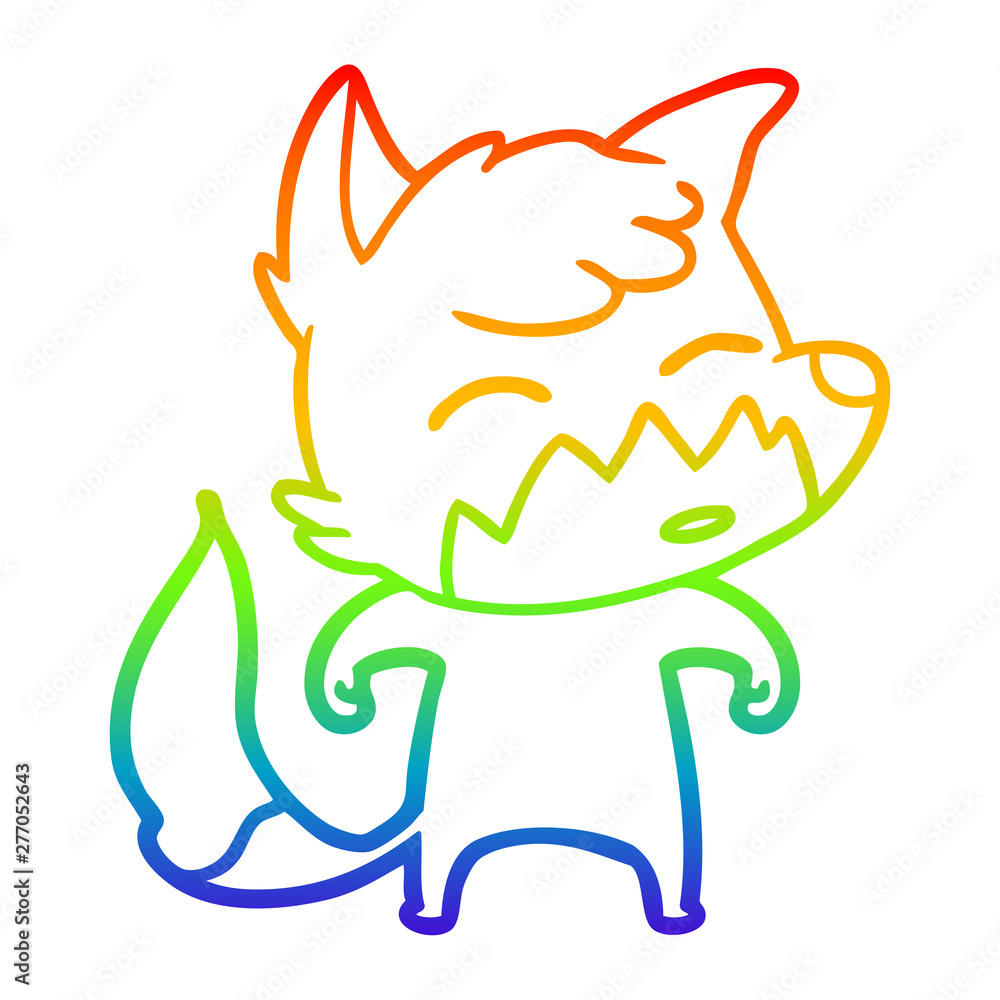 rainbow gradient line drawing cartoon fox rainbow gradient line drawing cartoon fox