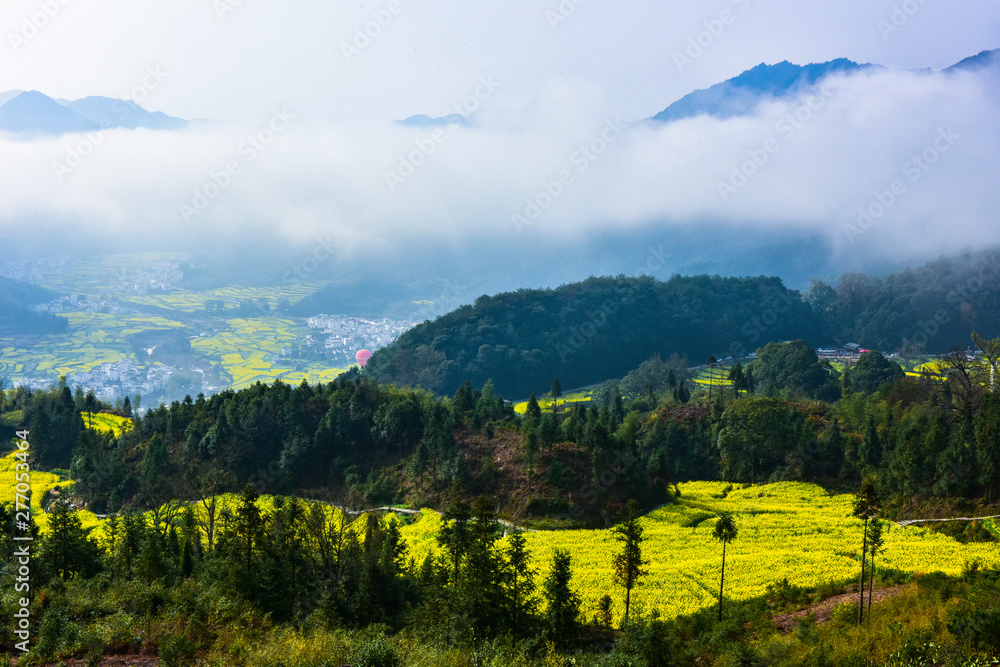 Fototapeta premium Mountain scenery in Wuyuan, Jiangxi, China