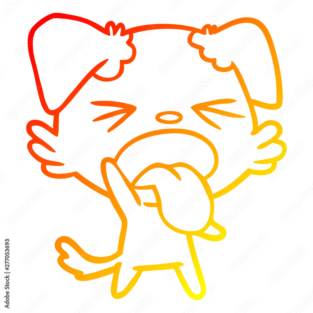 warm gradient line drawing cartoon disgusted dog warm gradient line drawing cartoon disgusted dog