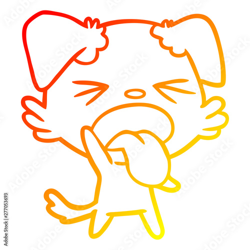 warm gradient line drawing cartoon disgusted dog