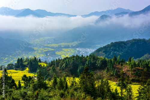 Mountain scenery in Wuyuan  Jiangxi  China