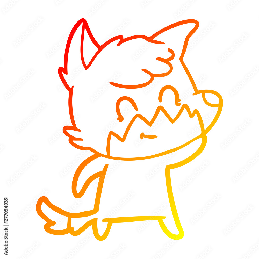 warm gradient line drawing cartoon friendly fox warm gradient line drawing cartoon friendly fox