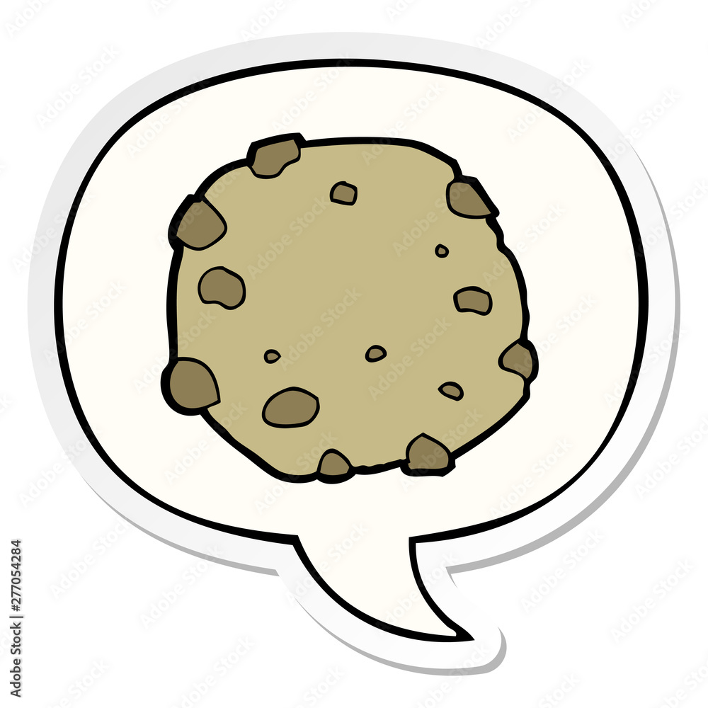 cartoon cookie and speech bubble sticker cartoon cookie and speech bubble sticker
