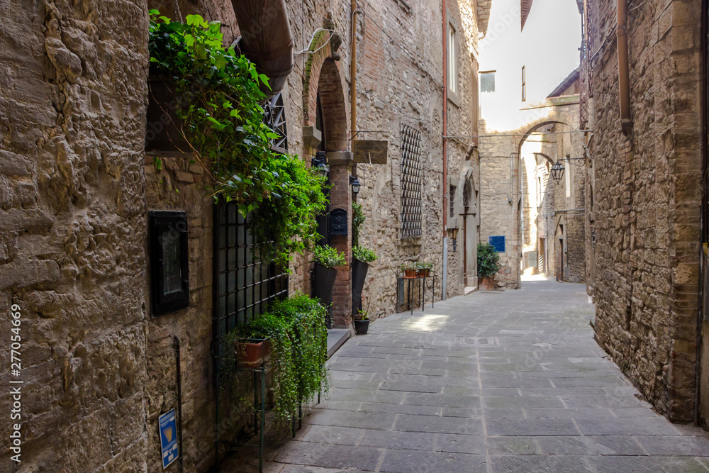 streets in Todi medieval town in Umbria